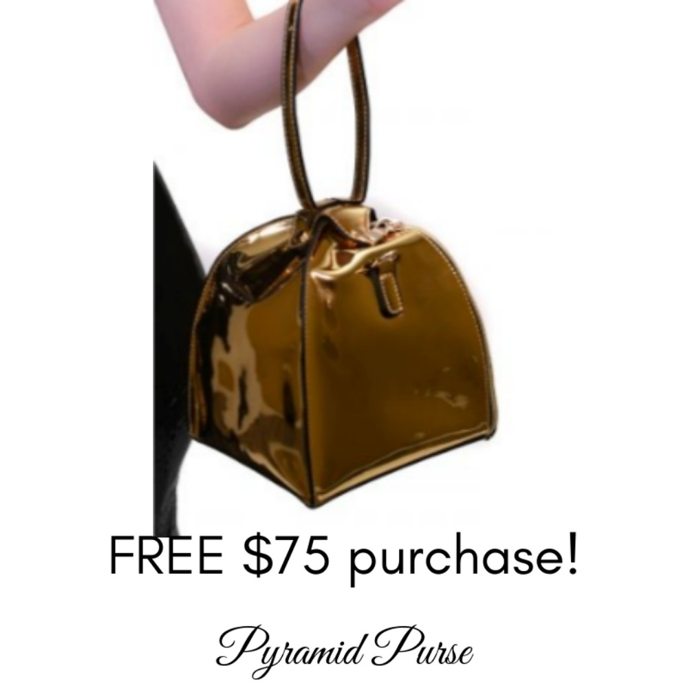 FREE W/ $75 Purchase - Pyramid Purse Gold or Black